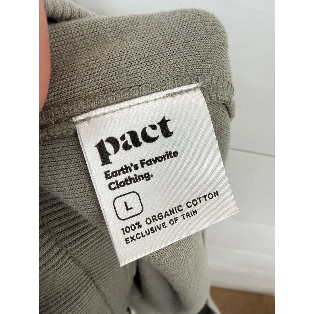 Pact Velour Wide Leg Pants Women L Olive Drawstring Loungewear Relaxed Fit - Picture 10 of 10